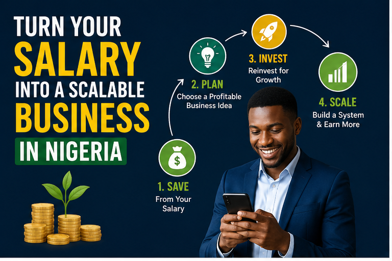 An image showing Turn your salary into a scaleable business. 